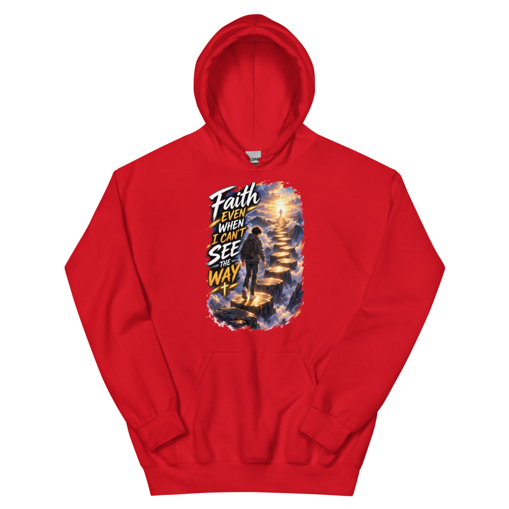 Faith Even When I Can't See The Way Anime Hoodie | colour: Red