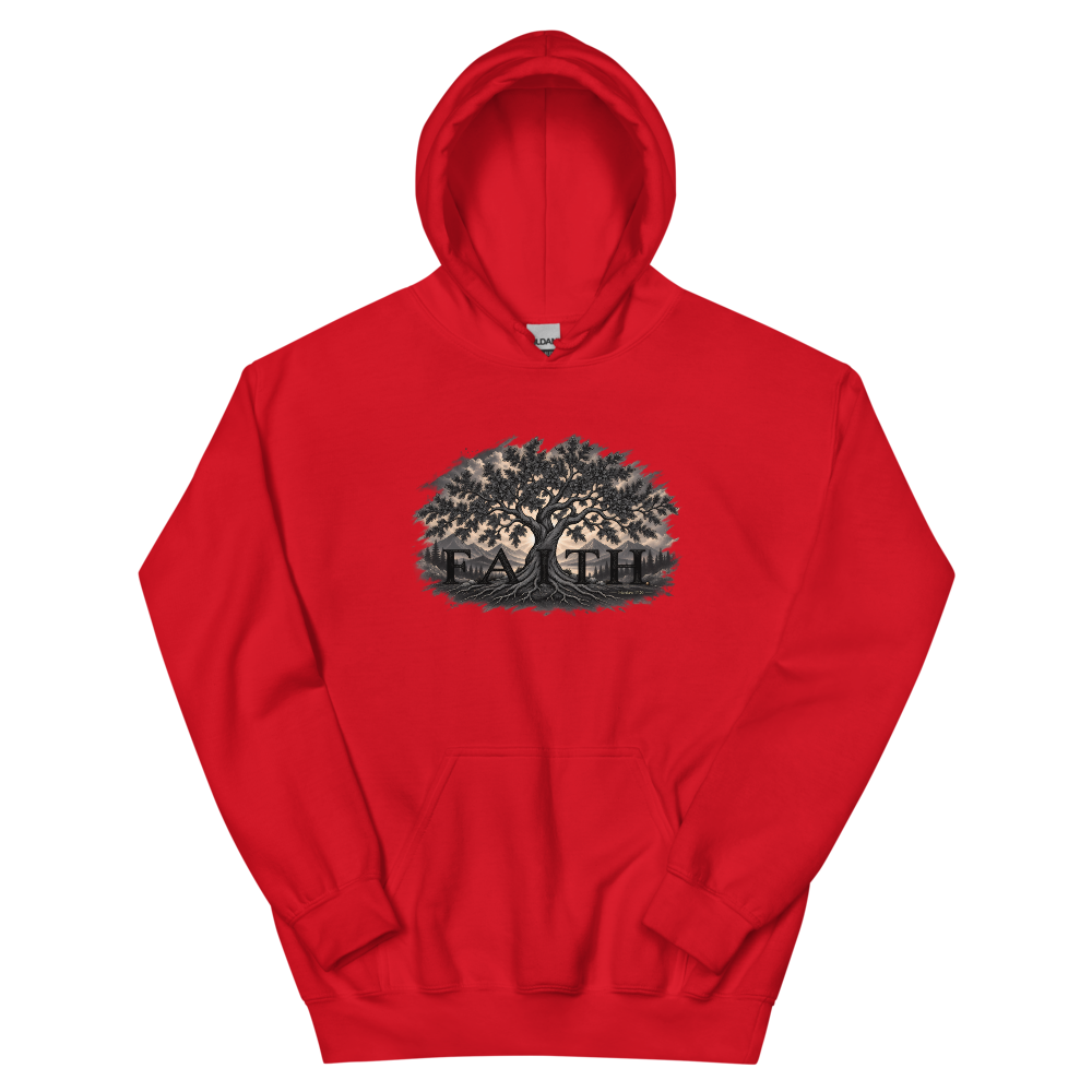 Faith Tree Engraved T-Shirt | gc: Hoodie/Red
