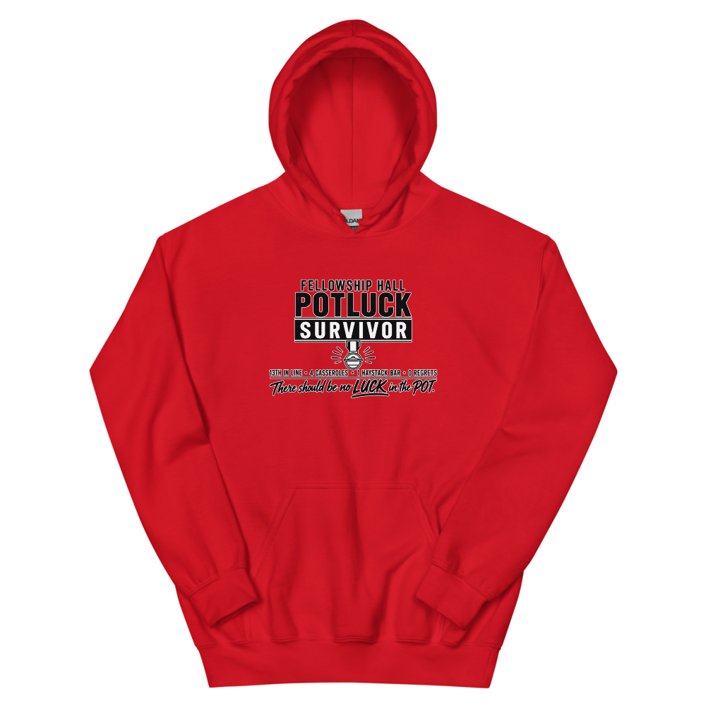 Fellowship Hall Potluck Survivor T-Shirt | gc: Hoodie/Red