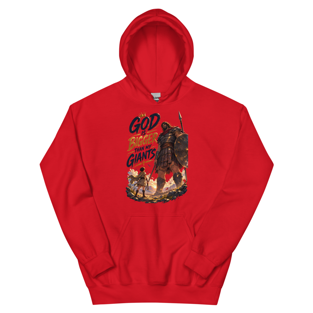 God Is Bigger Than My Giants Anime Hoodie | colour: Red