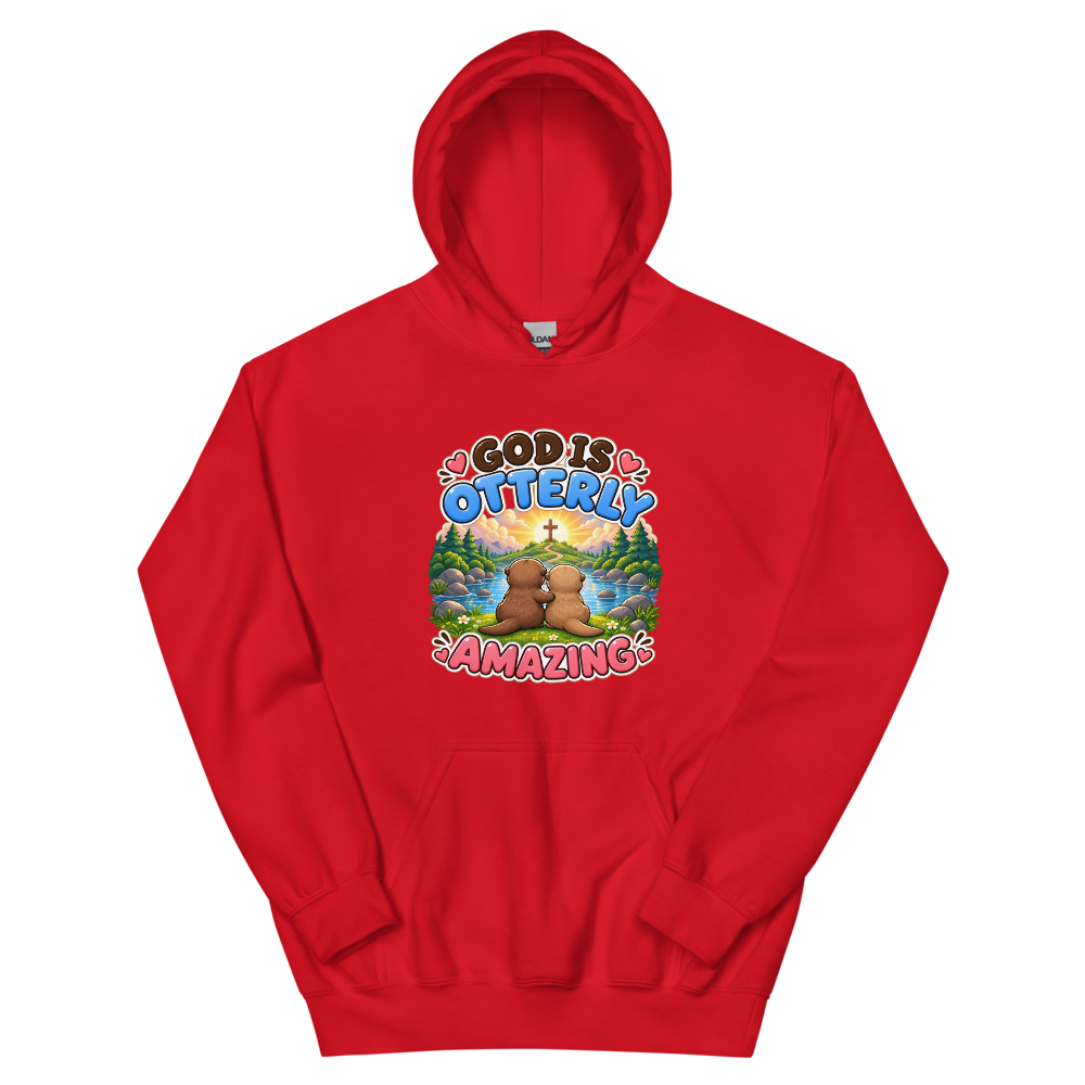 God Is Otterly Amazing Hoodie | colour: Red