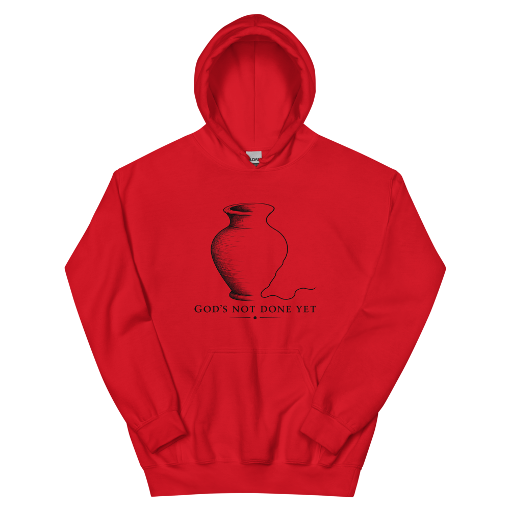 God's Not Done Yet Potter's Vessel Hoodie | colour: Red