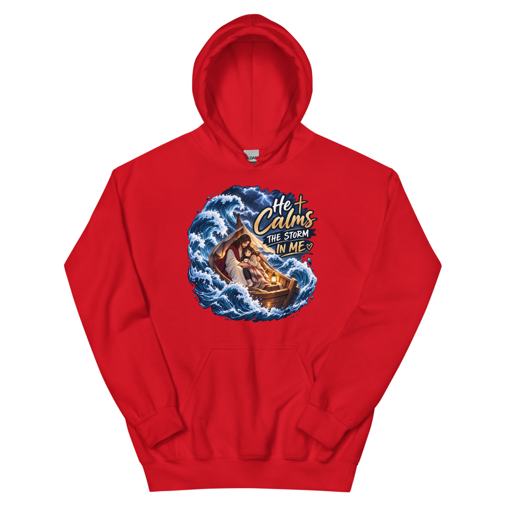 He Calms The Storm In Me T-Shirt | gc: Hoodie/Red
