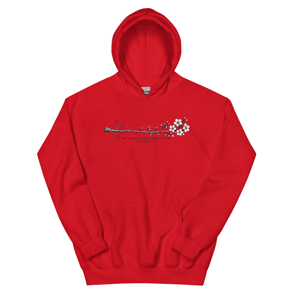 He Makes All Things New Branch Hoodie | colour: Red