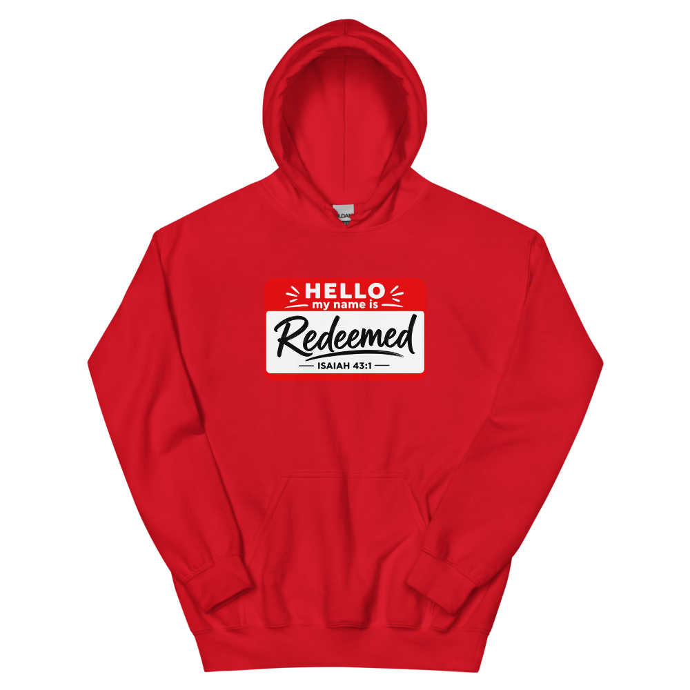 Hello My Name Is Redeemed Hoodie | colour: Red