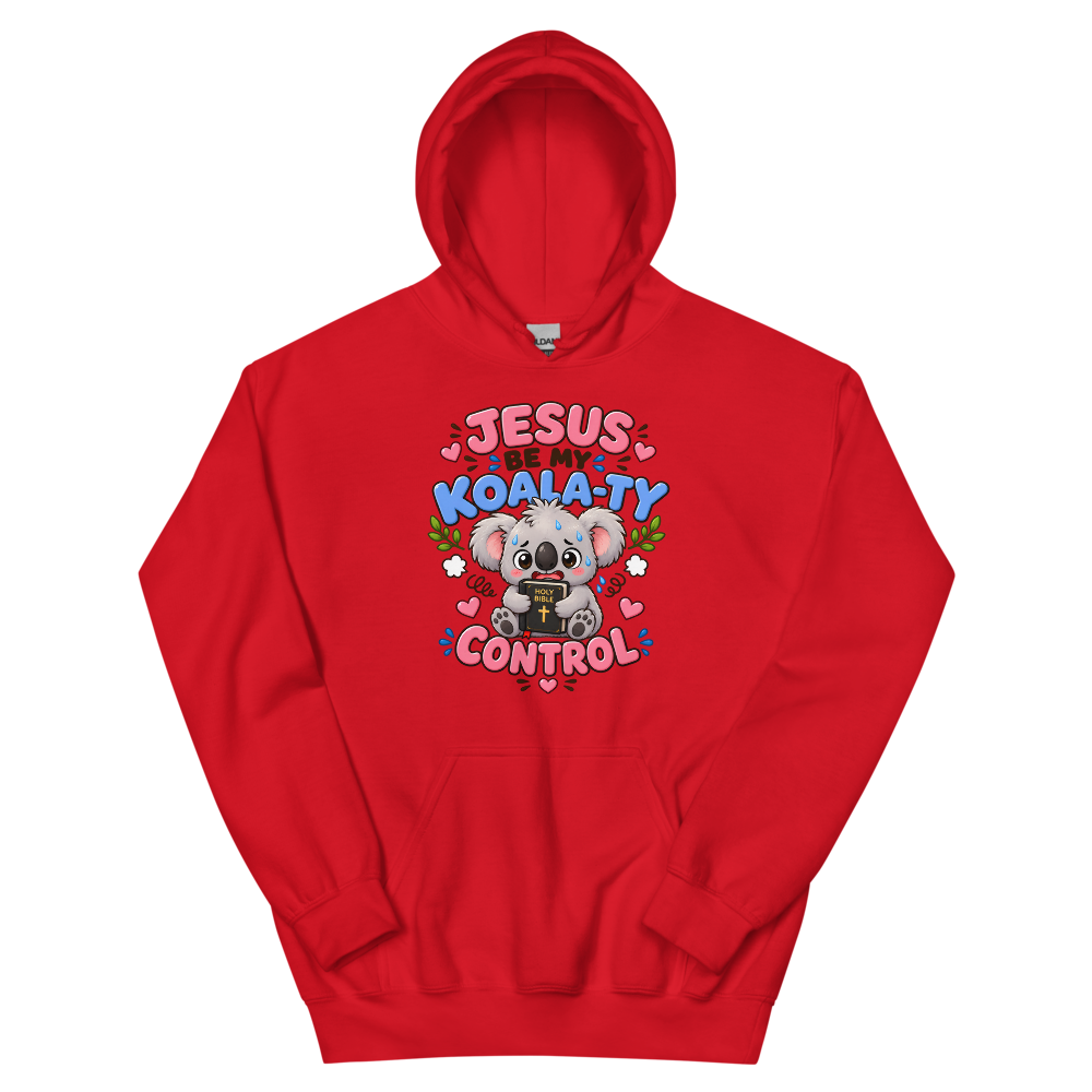 Jesus Be My Koala-ty Control Hoodie | colour: Red