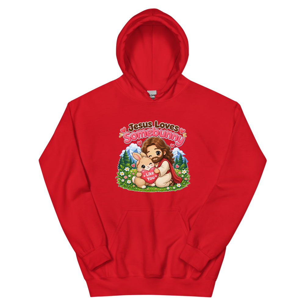 Jesus Loves Somebunny Like You T-Shirt | gc: Hoodie/Red