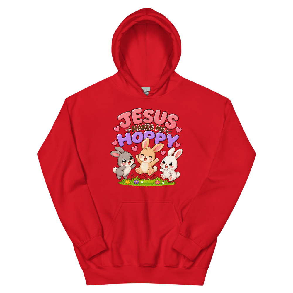 Jesus Makes Me Hoppy Hoodie | colour: Red