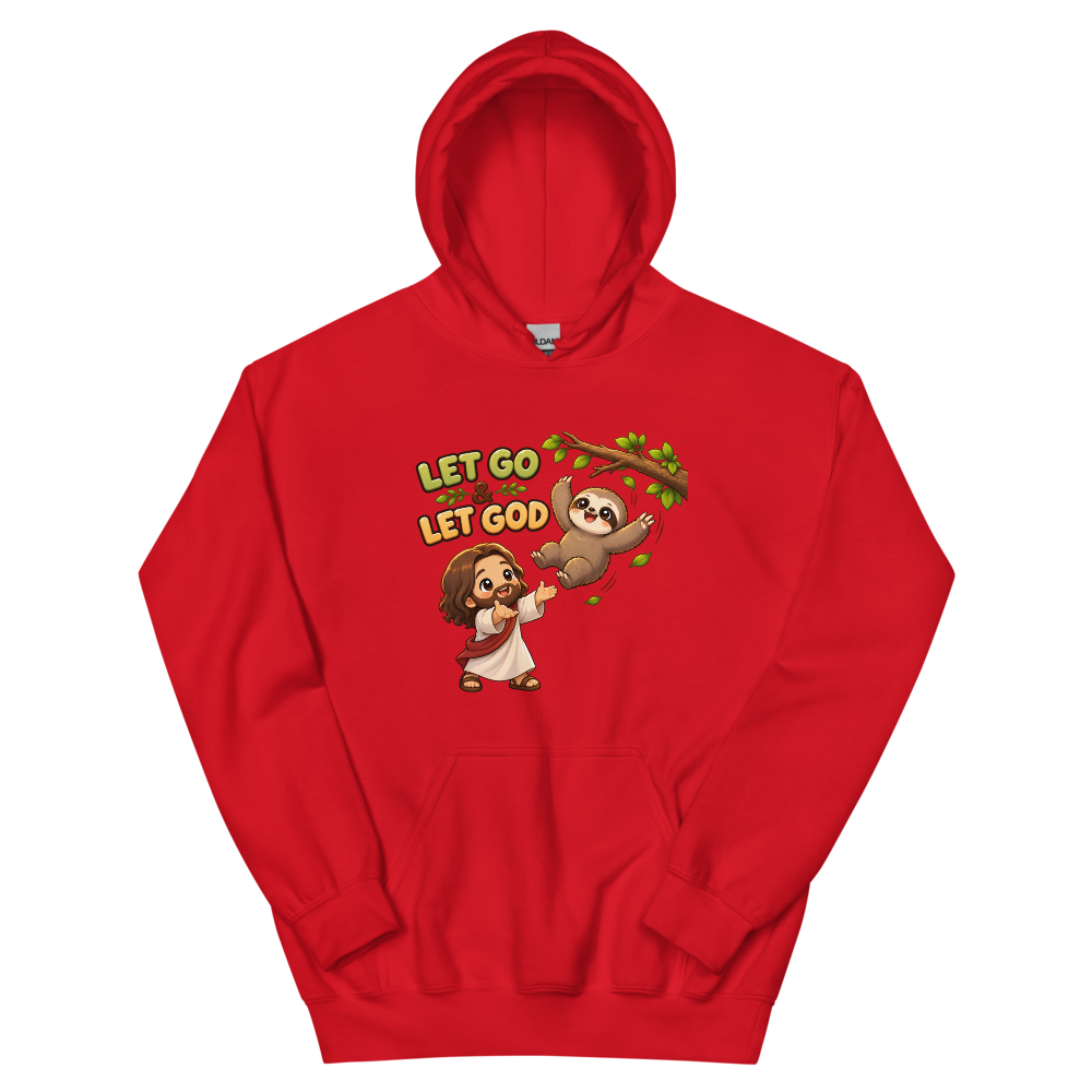 Let Go And Let God Sloth T-Shirt | gc: Hoodie/Red