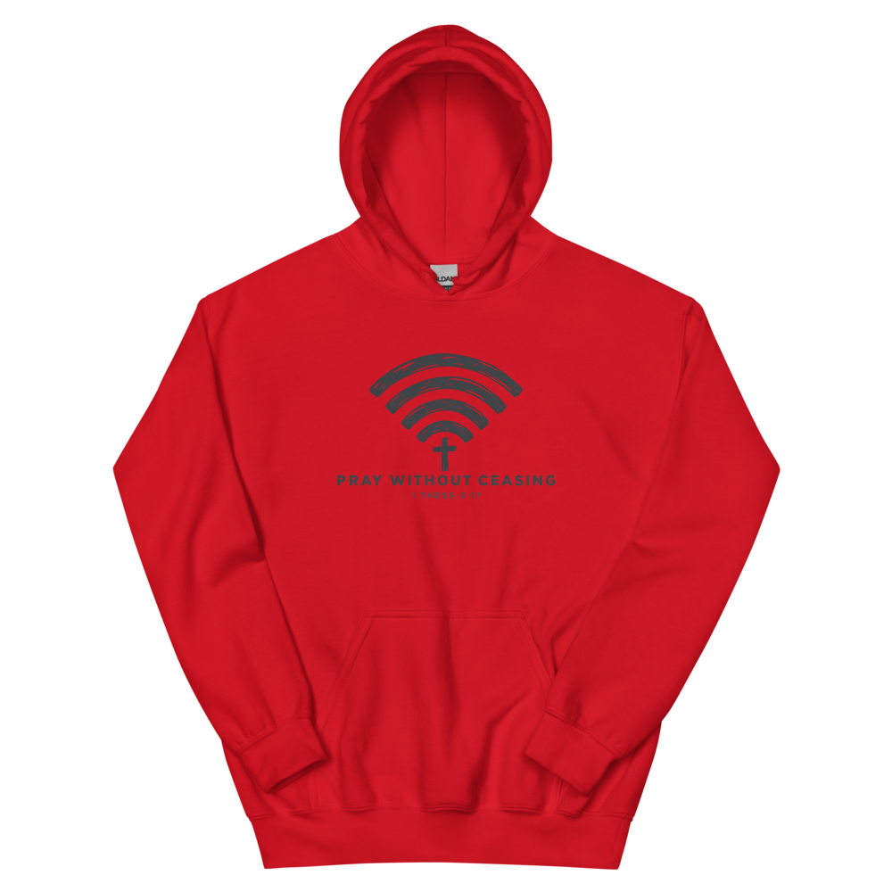 Pray Without Ceasing Wi-Fi T-Shirt | gc: Hoodie/Red