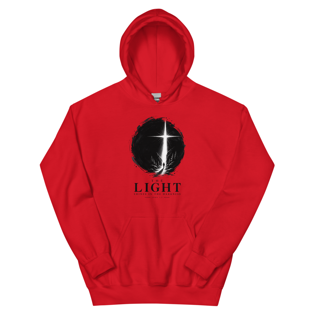 The Light Shines In The Darkness T-Shirt | gc: Hoodie/Red