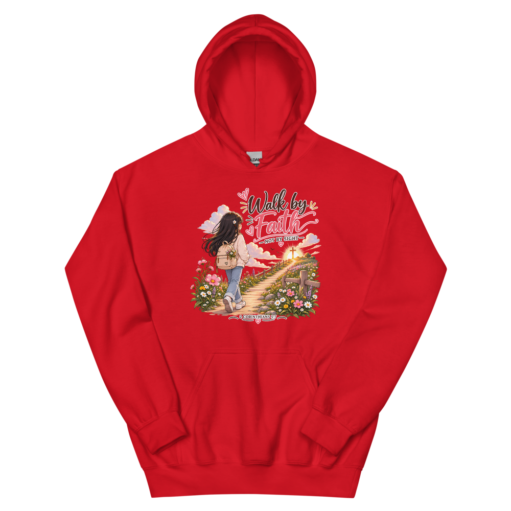 Walk By Faith Not By Sight Chibi Hoodie | colour: Red