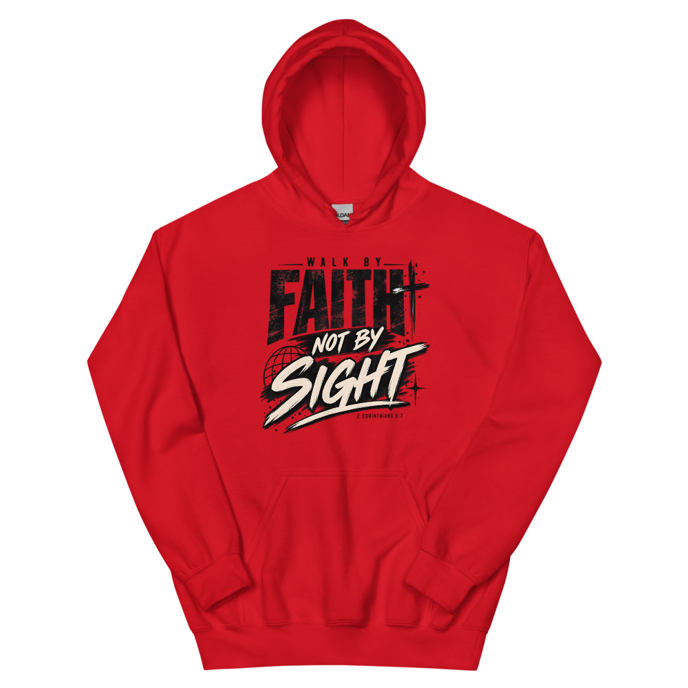 Walk By Faith Not By Sight Streetwear T-Shirt | gc: Hoodie/Red