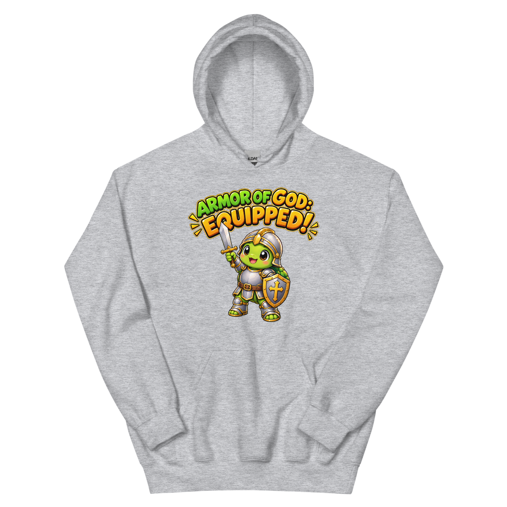 Armor Of God Equipped Turtle Hoodie | colour: Sport Grey