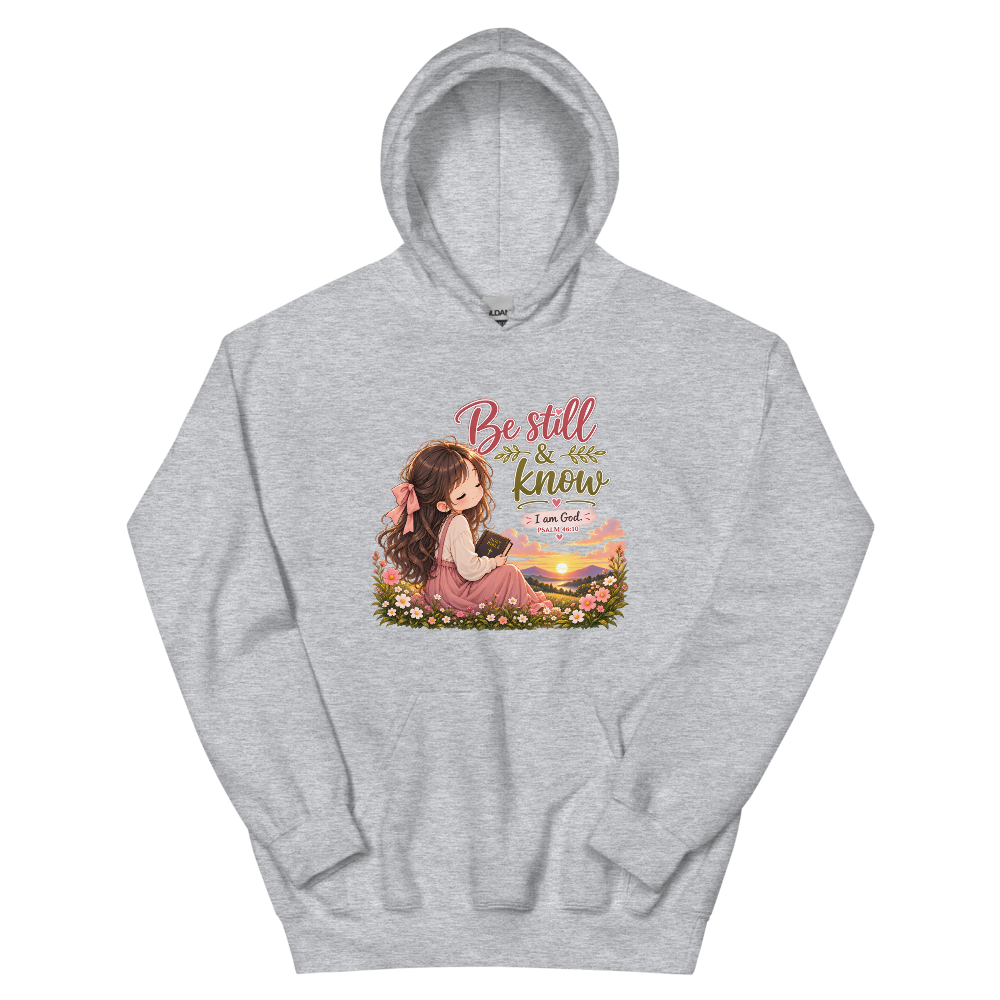 Be Still And Know Chibi Hoodie | colour: Sport Grey