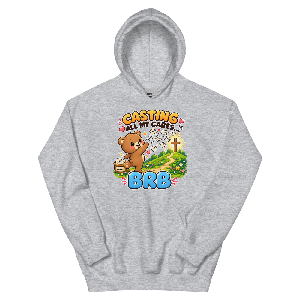 Casting All My Cares BRB Hoodie | colour: Sport Grey