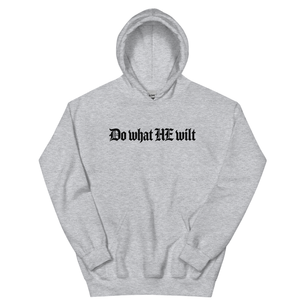 Do What He Wilt Blackletter T-Shirt | gc: Hoodie/Sport Grey