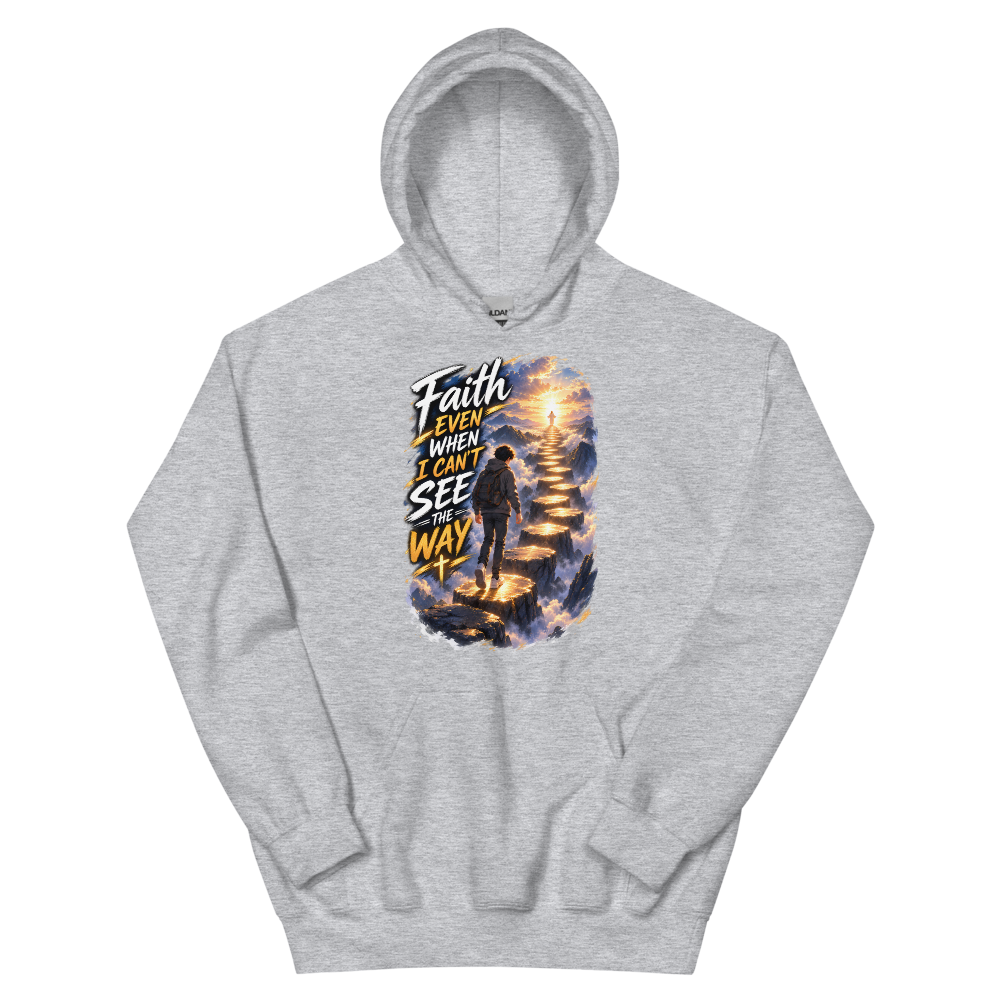Faith Even When I Can't See The Way Anime Hoodie | colour: Sport Grey