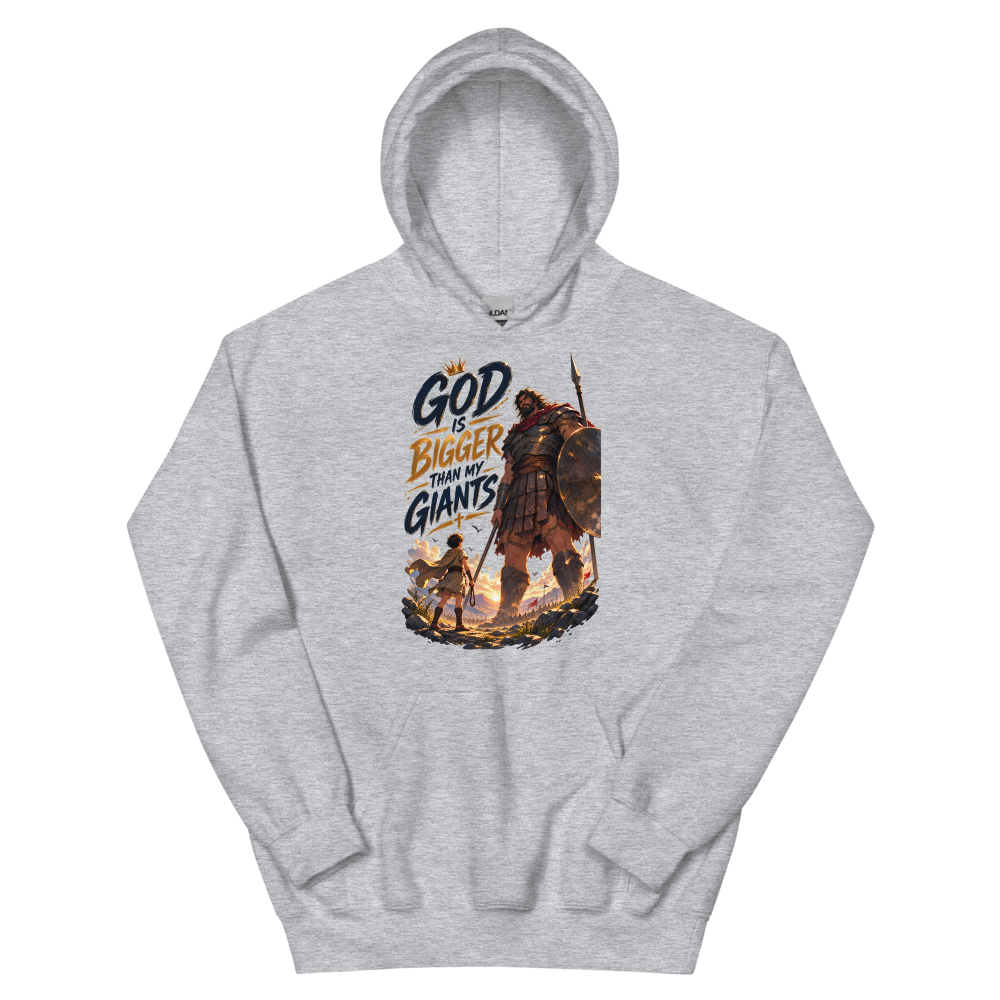 God Is Bigger Than My Giants Anime Hoodie | colour: Sport Grey