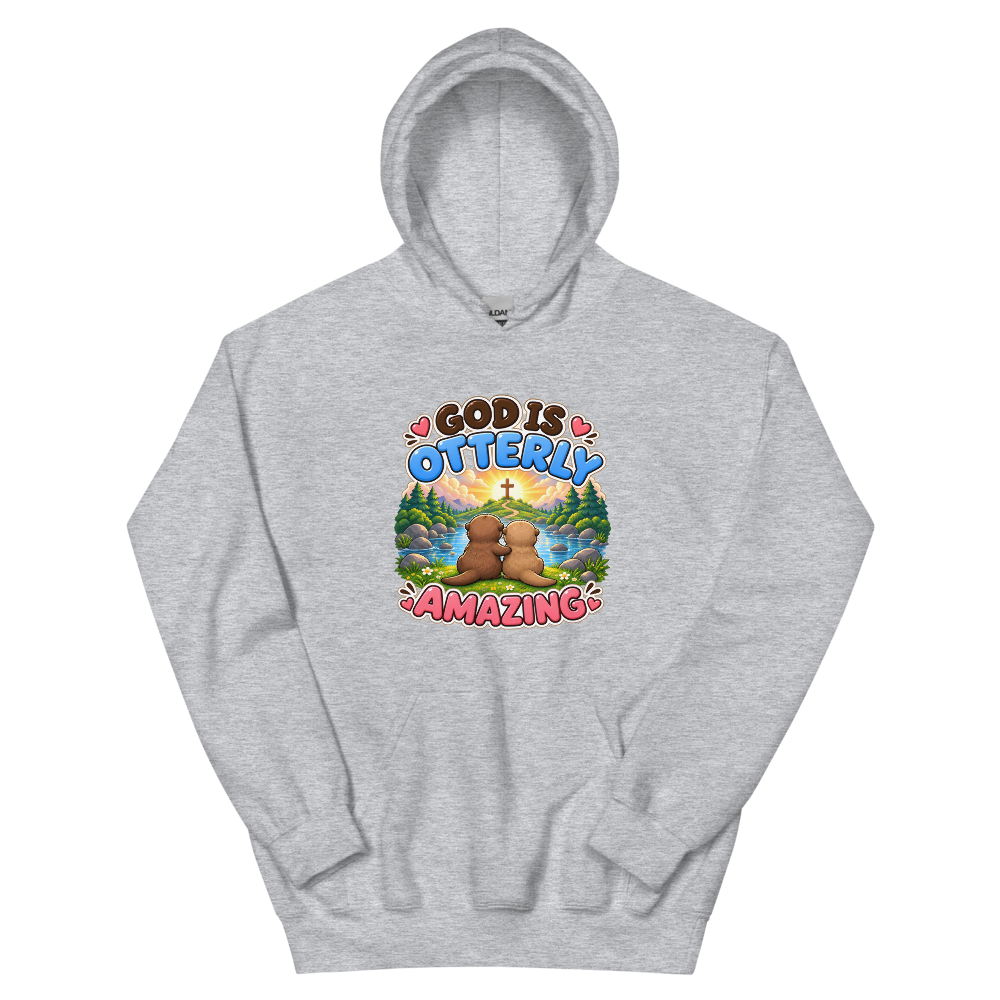 God Is Otterly Amazing Hoodie | colour: Sport Grey