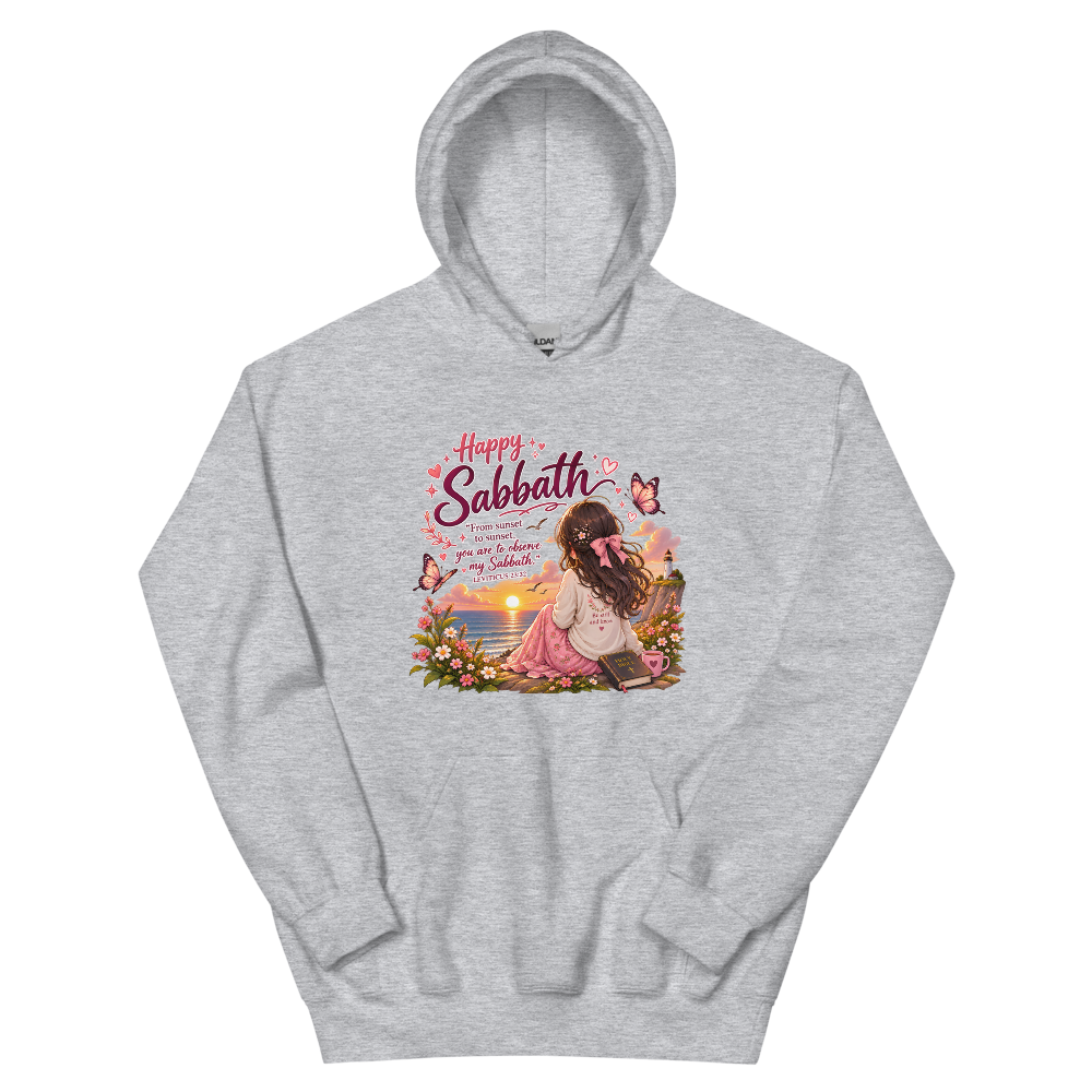 Happy Sabbath Sunset Chibi T-Shirt | gc: Hoodie/Sport Grey