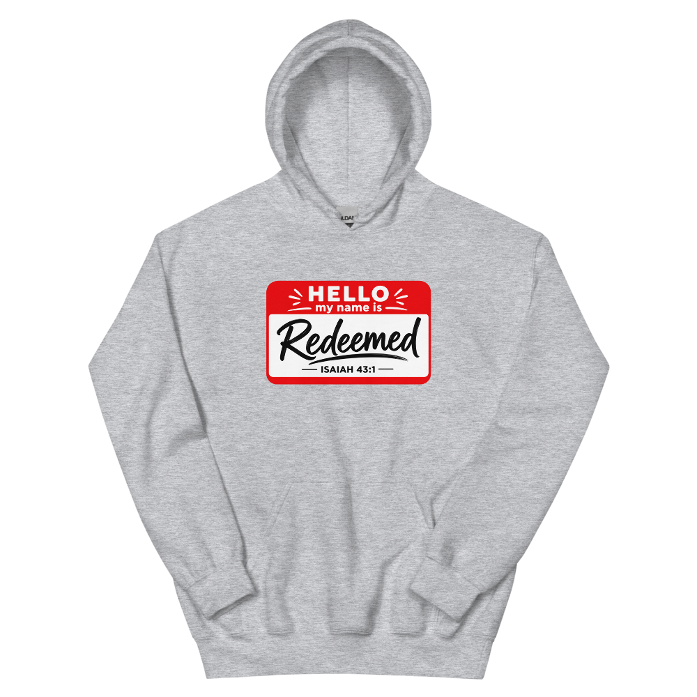 Hello My Name Is Redeemed Hoodie | colour: Sport Grey