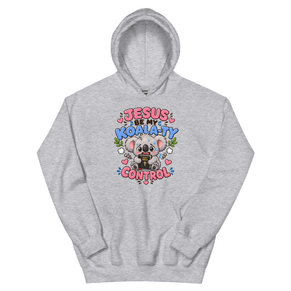 Jesus Be My Koala-ty Control Hoodie | colour: Sport Grey