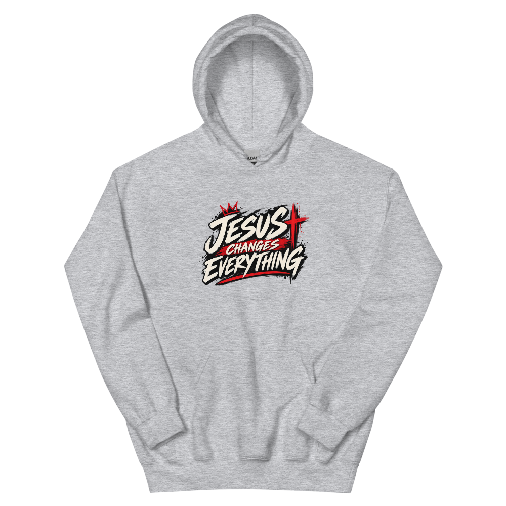 Jesus Changes Everything Streetwear Hoodie | colour: Sport Grey