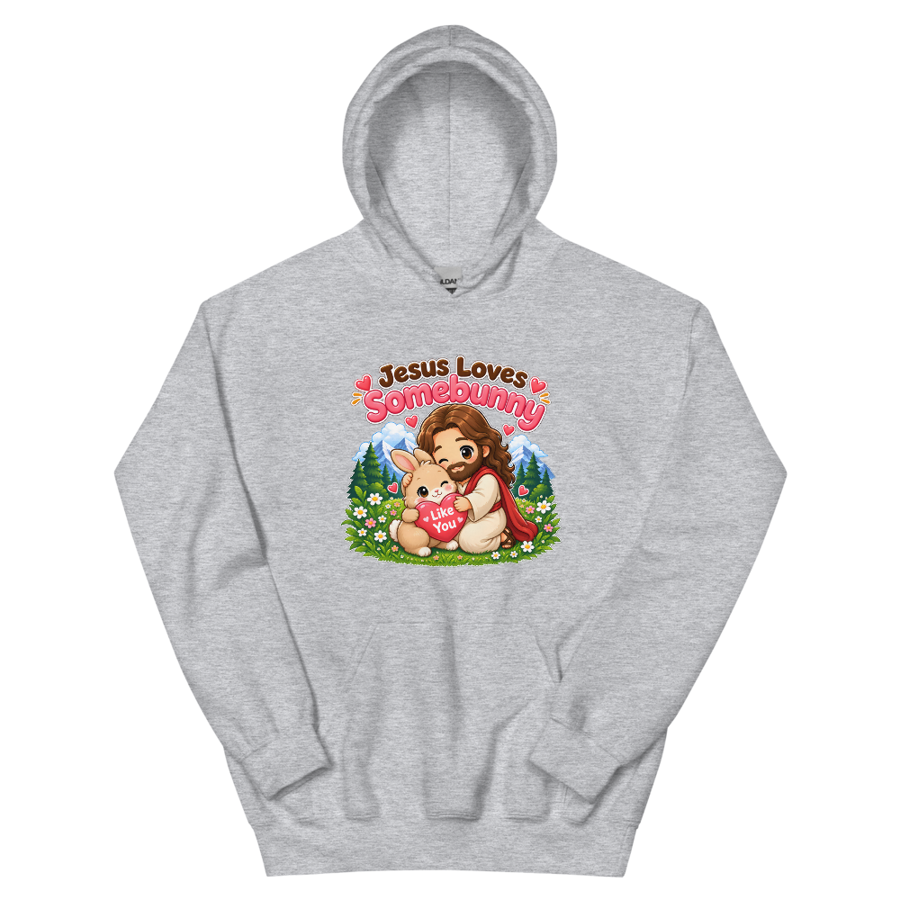 Jesus Loves Somebunny Like You T-Shirt | gc: Hoodie/Sport Grey