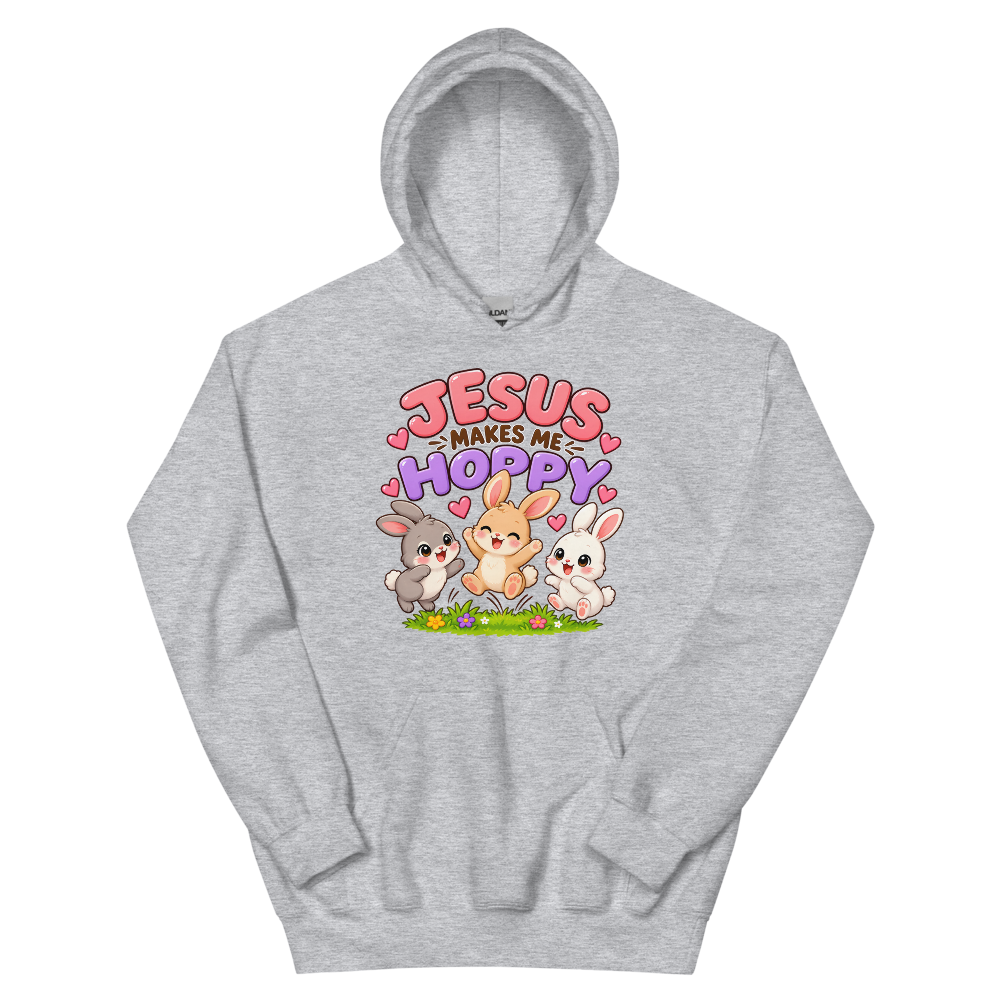 Jesus Makes Me Hoppy Hoodie | colour: Sport Grey