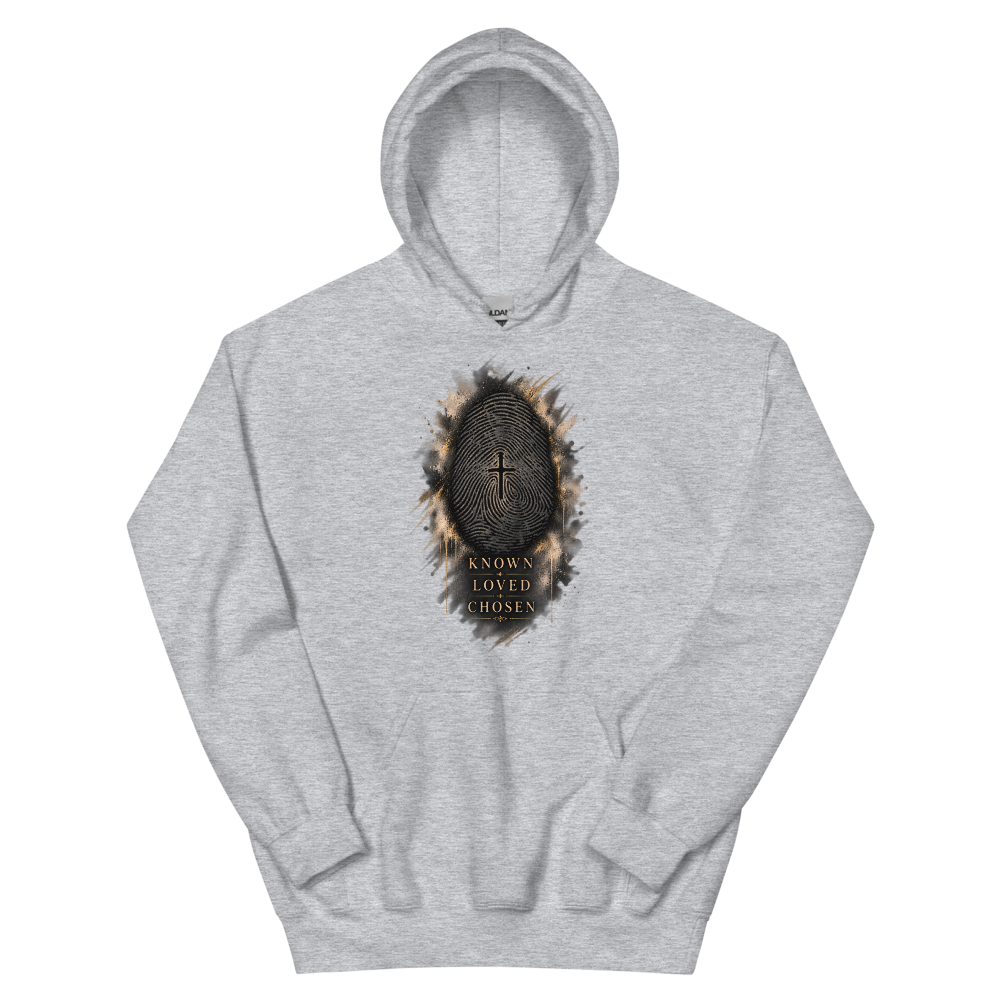 Known, Loved, Chosen Fingerprint Hoodie | colour: Sport Grey