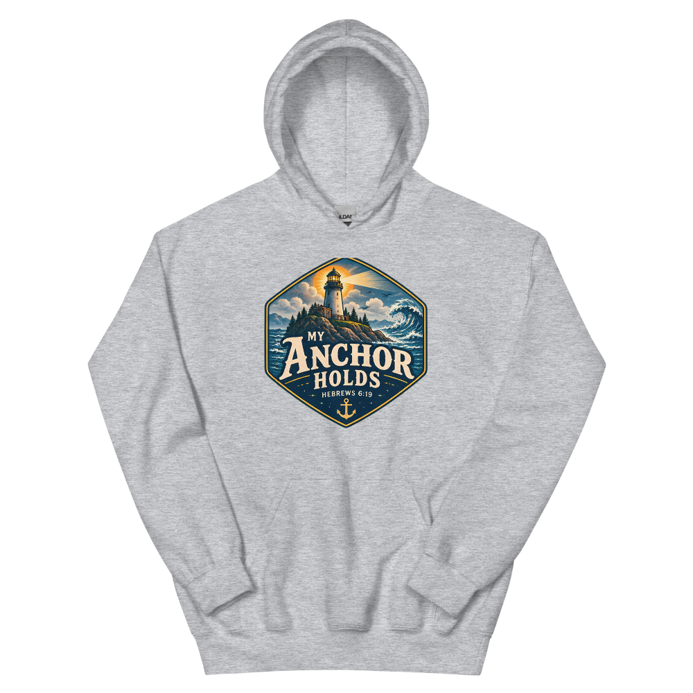 My Anchor Holds Lighthouse Badge T-Shirt | gc: Hoodie/Sport Grey