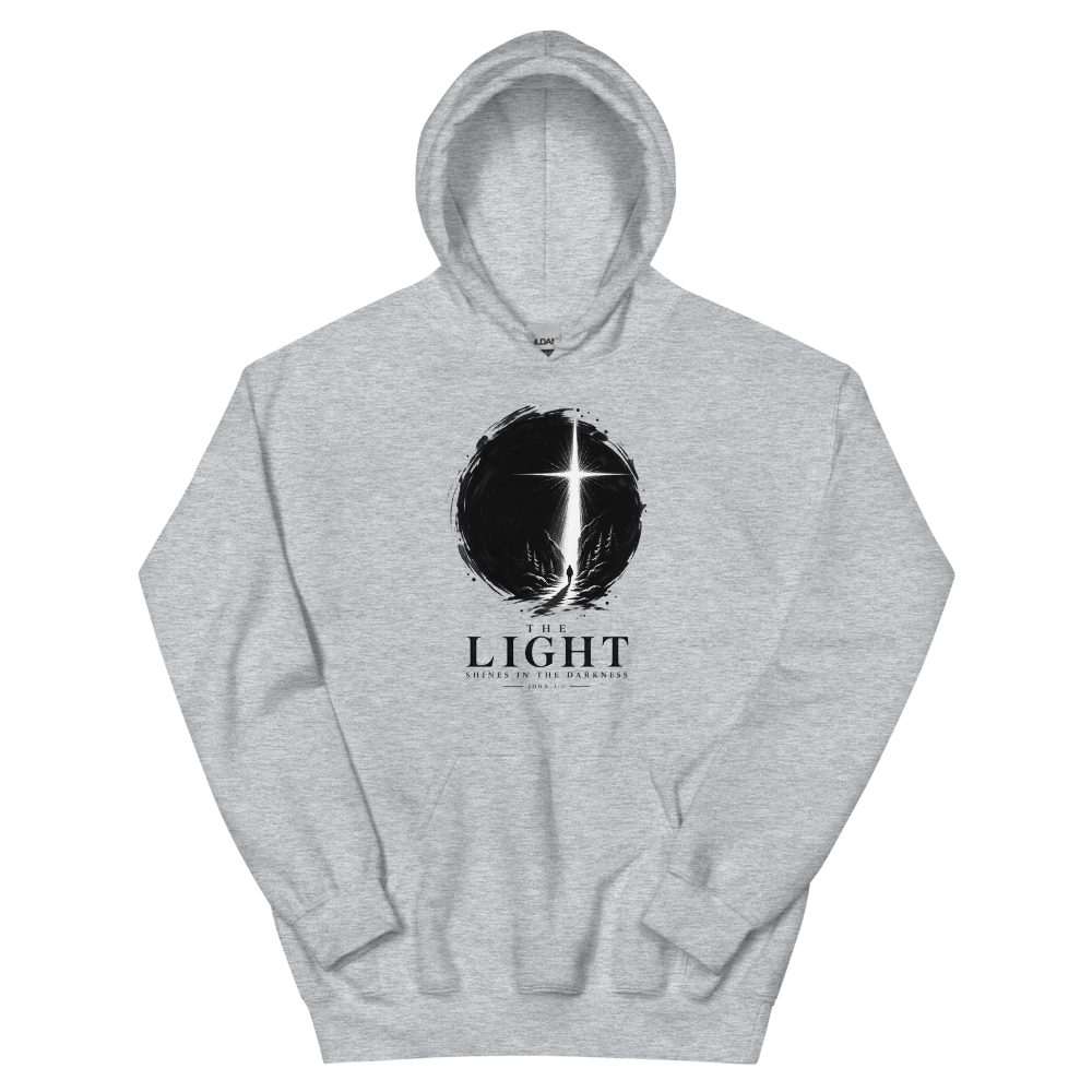 The Light Shines In The Darkness T-Shirt | gc: Hoodie/Sport Grey