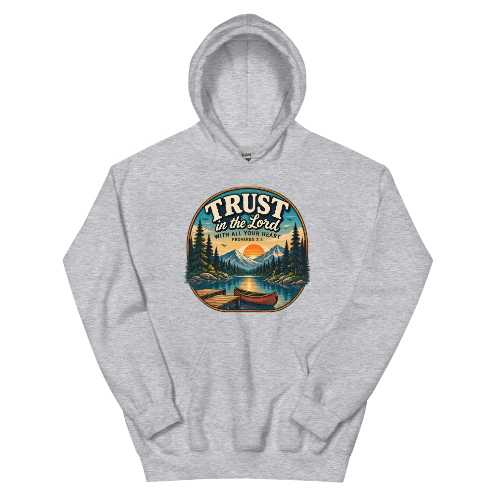 Trust In The Lord Lakeside Badge Hoodie | colour: Sport Grey