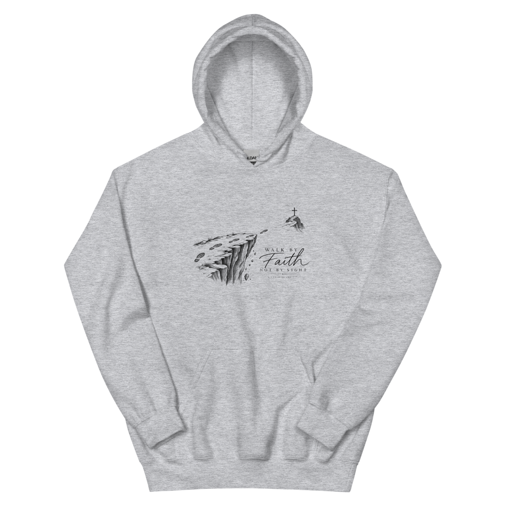 Walk By Faith Not By Sight Cliff T-Shirt | gc: Hoodie/Sport Grey