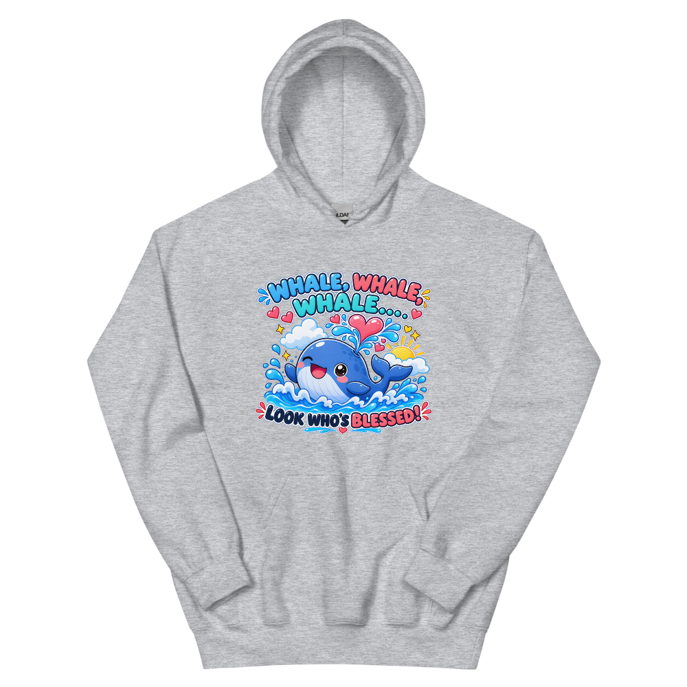 Whale Whale Whale Look Who's Blessed T-Shirt | gc: Hoodie/Sport Grey