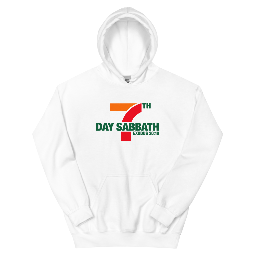 7th Day Sabbath Convenience Store T-Shirt | gc: Hoodie/White