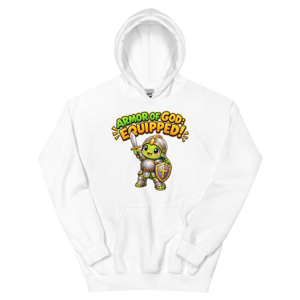 Armor Of God Equipped Turtle Hoodie | colour: White