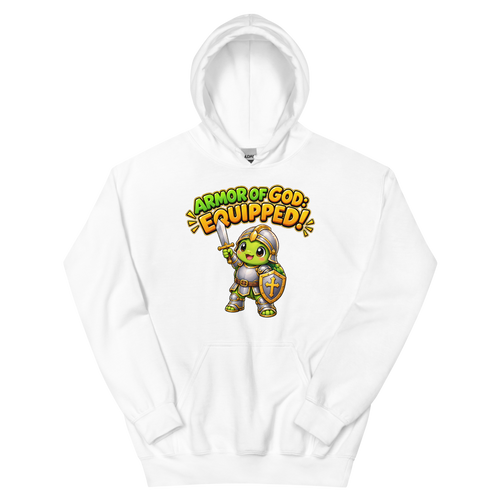 Armor Of God Equipped Turtle Hoodie | colour: White