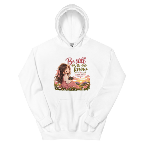 Be Still And Know Chibi Hoodie | colour: White