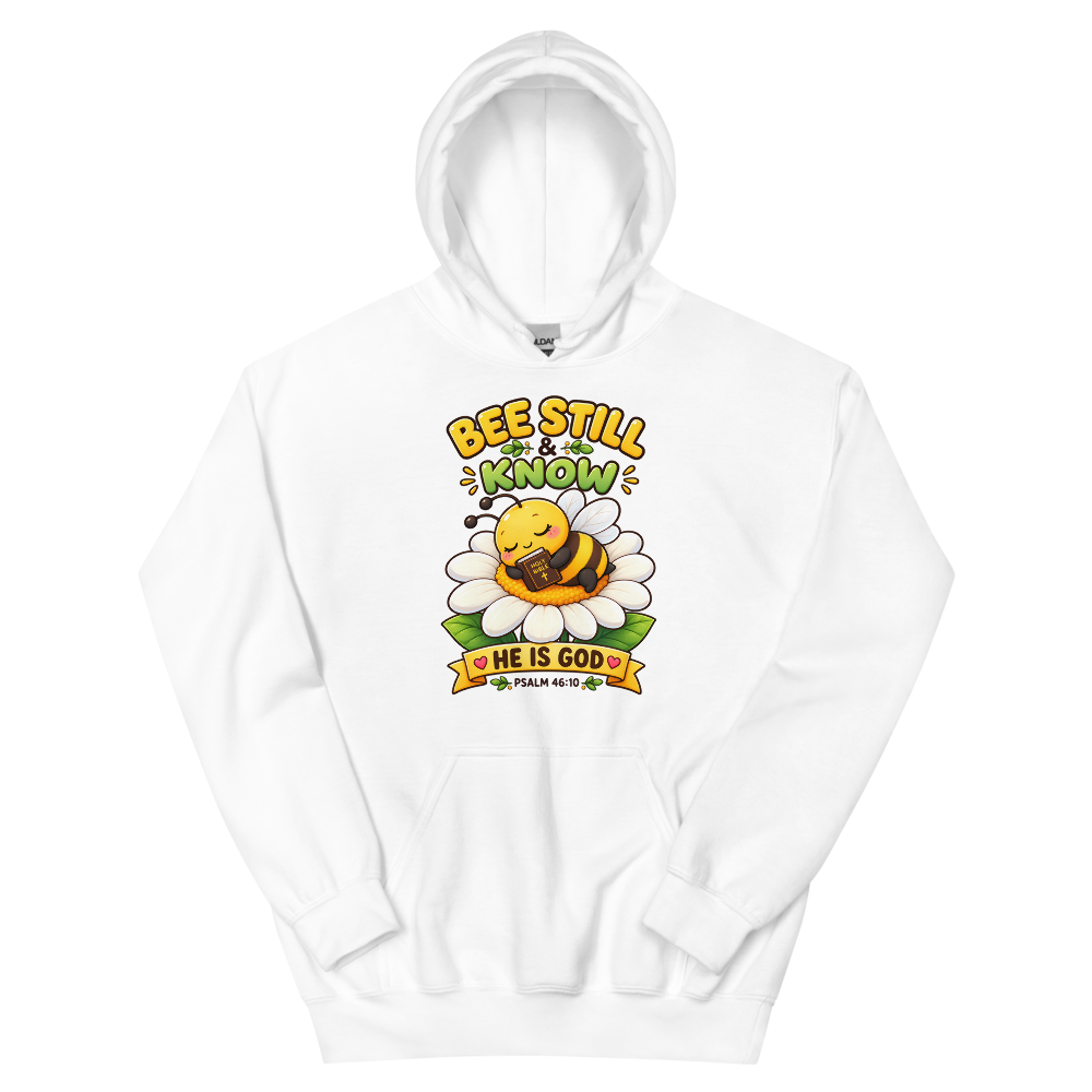 Bee Still And Know Hoodie | colour: White