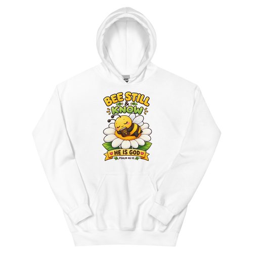 Bee Still And Know Hoodie | colour: White