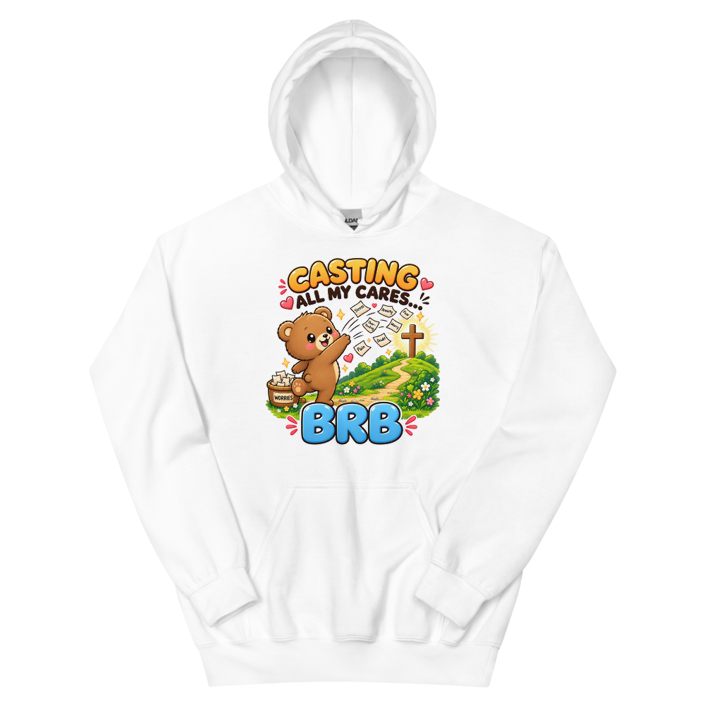 Casting All My Cares BRB Hoodie | colour: White