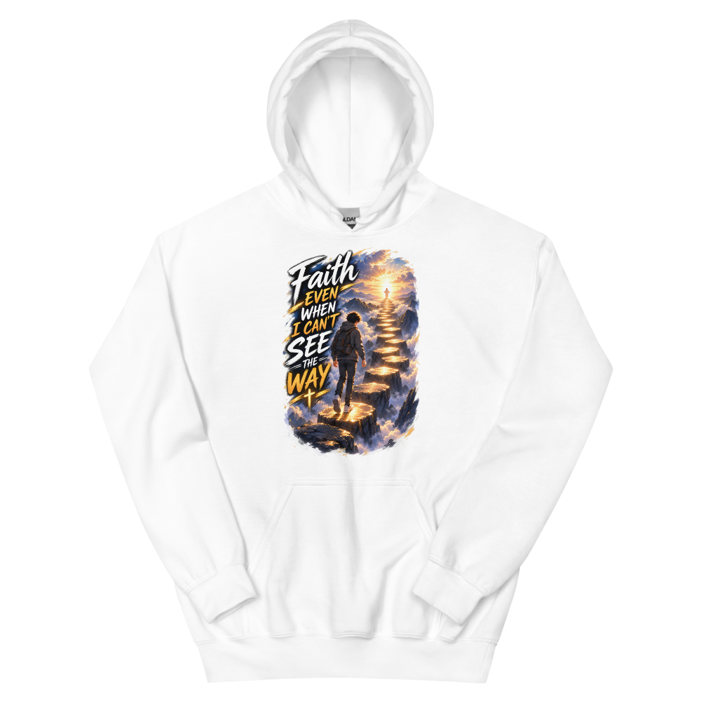 Faith Even When I Can't See The Way Anime Hoodie | colour: White