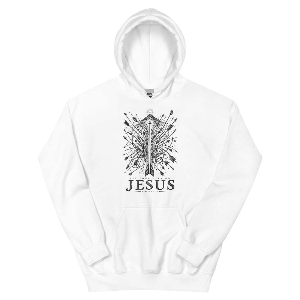 Fix Your Eyes On Jesus Arrows T-Shirt | gc: Hoodie/White