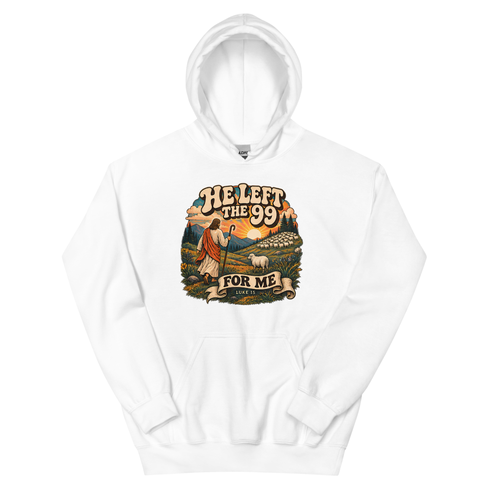 He Left The 99 For Me Retro Groovy T-Shirt | gc: Hoodie/White