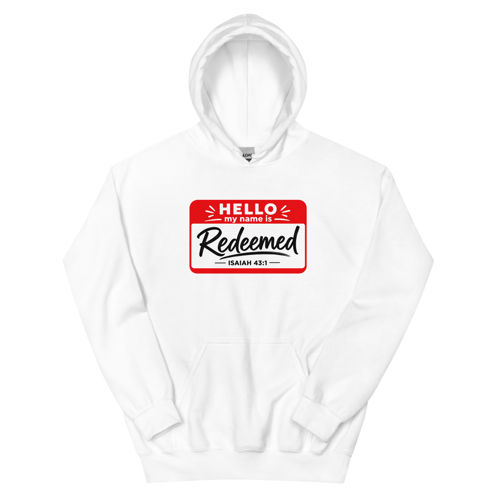 Hello My Name Is Redeemed Hoodie | colour: White