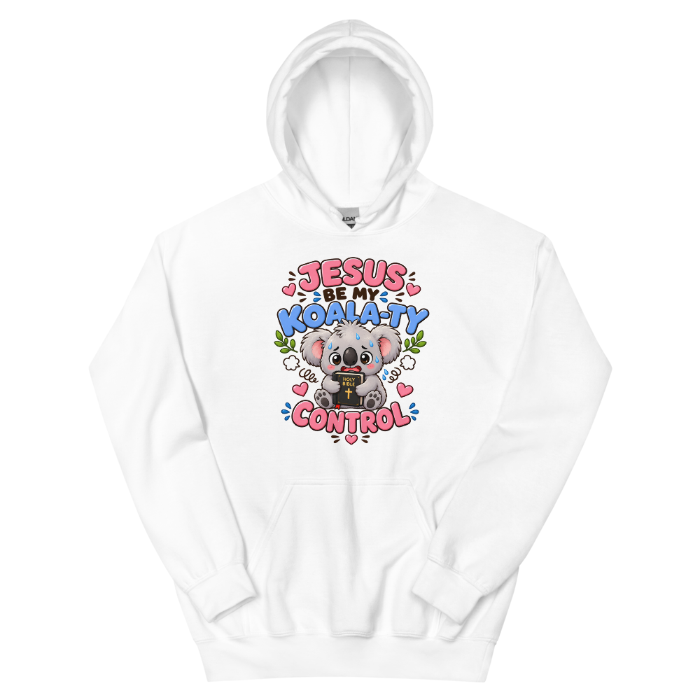 Jesus Be My Koala-ty Control Hoodie | colour: White