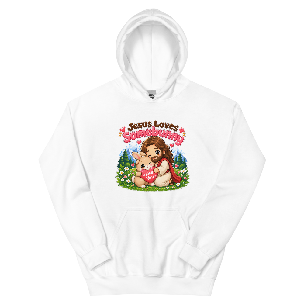Jesus Loves Somebunny Like You T-Shirt | gc: Hoodie/White