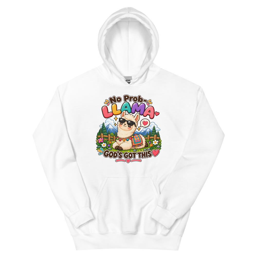 No Prob-Llama God's Got This Hoodie | colour: White